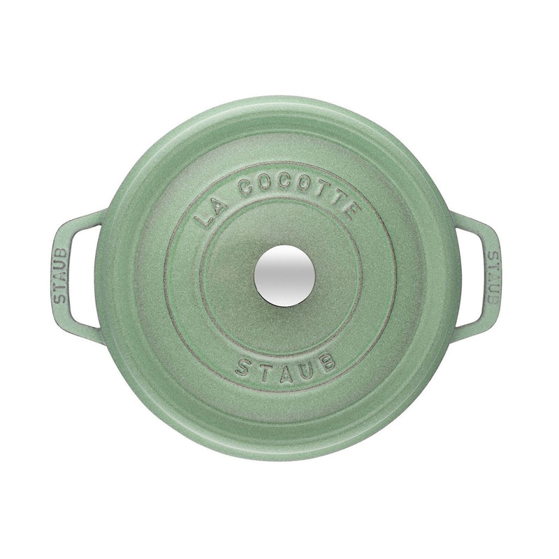 Staub Cast Iron 24cm Round Cocotte Sage