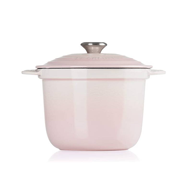 23CM Pink Flower Dutch Oven Enameled Cast Iron Pot With Lid