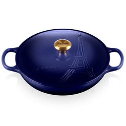 Le Creuset Eiffel Tower Indigo Cast Iron 30cm Shallow Casserole Limited Edition