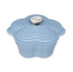 Le Creuset Sky Blue Cast Iron 20cm Flower Casserole