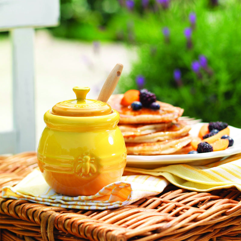 Le Creuset Dijon Stoneware Honey Pot & Dipper-Queenspree