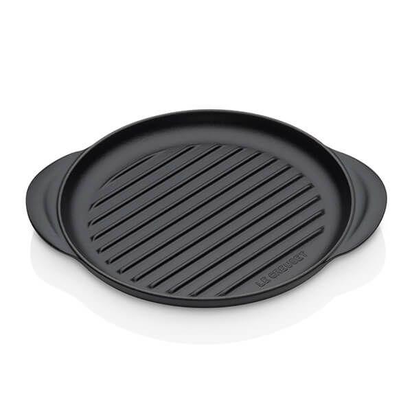 Le Creuset Satin Black Cast Iron 25cm Round Grill-Queenspree