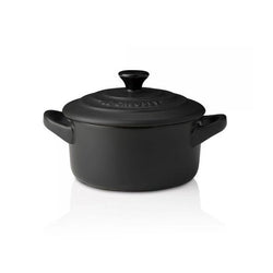 Le Creuset Satin Black Stoneware Petite Round Casserole-Queenspree