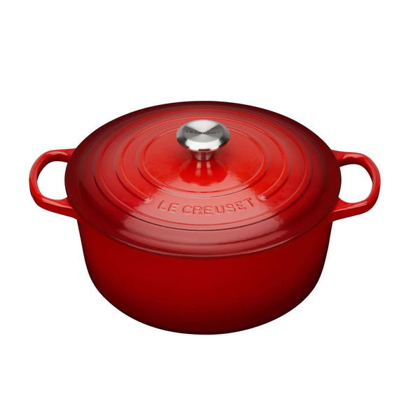 Le Creuset Signature Cerise Cast Iron 30cm Round Casserole-Queenspree