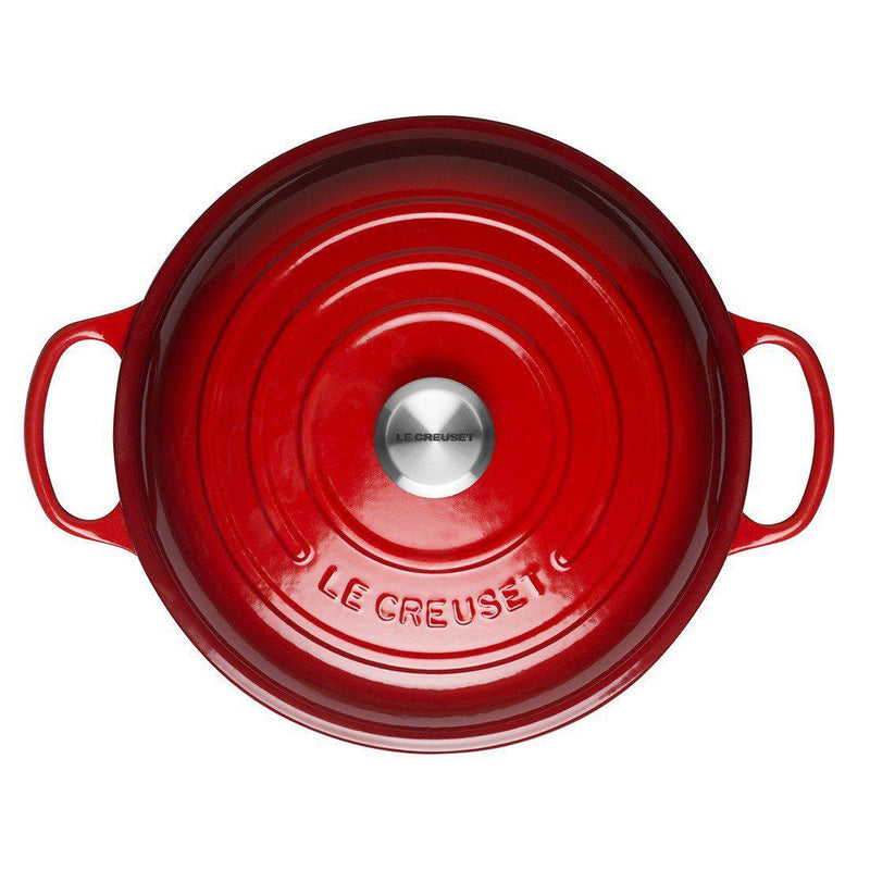 Le Creuset Signature Cerise Cast Iron 30cm Shallow Casserole-Queenspree