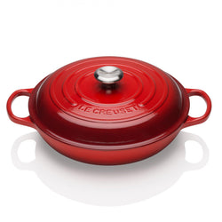 Le Creuset Signature Cerise Cast Iron 30cm Shallow Casserole-Queenspree