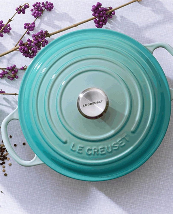 Le Creuset Signature Cool Mint Cast Iron 18cm Round Casserole-Queenspree