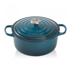 Le Creuset Signature Deep Teal Cast Iron 28cm Round Casserole-Queenspree