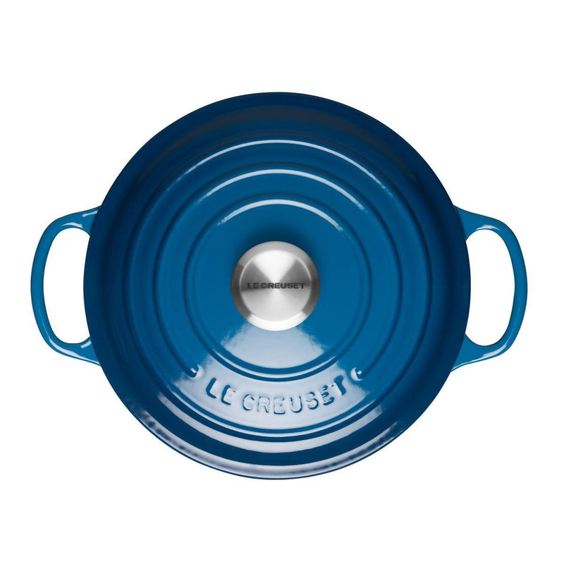 Le Creuset Signature Marseille Blue Cast Iron 20cm Round Casserole-Queenspree