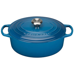 Le Creuset Signature Marseille Blue Cast Iron 29cm Oval Casserole-Queenspree