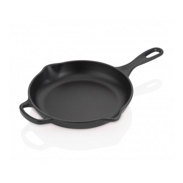 Le Creuset Signature Satin Black Cast Iron 23cm Round Skillet-Queenspree