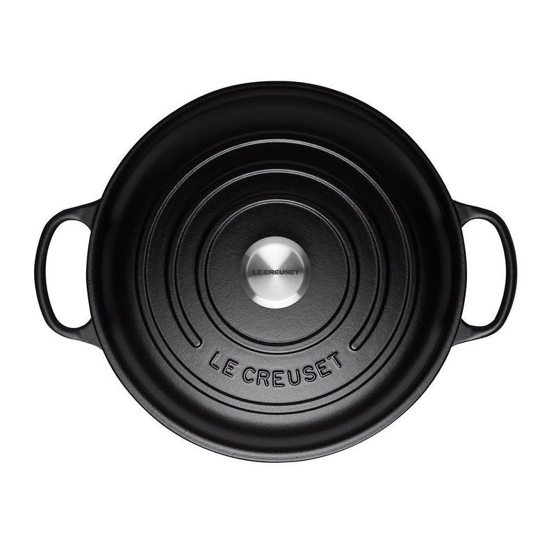 Le Creuset Signature Satin Black Cast Iron 26cm Shallow Casserole-Queenspree