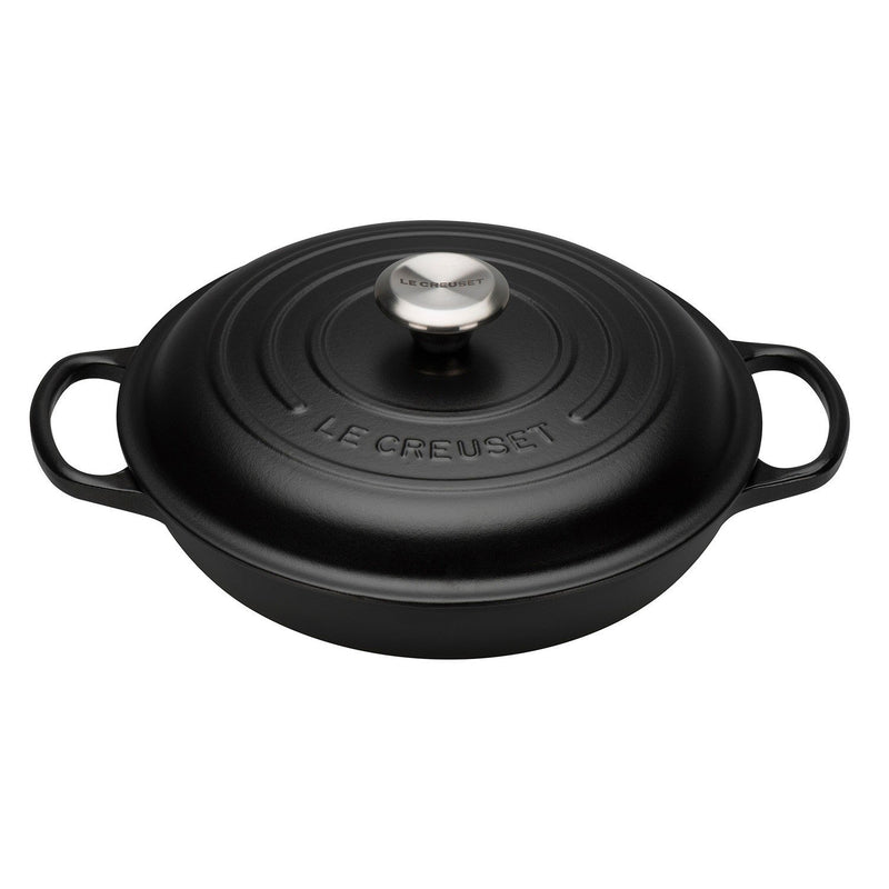 Le Creuset Signature Satin Black Cast Iron 30cm Shallow Casserole-Queenspree