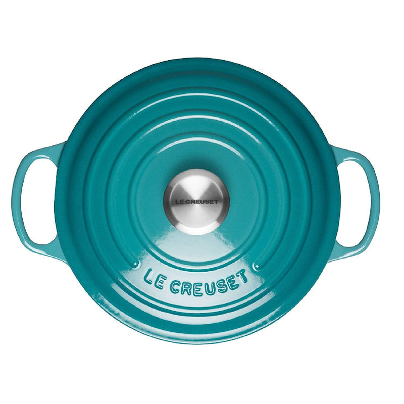 Le Creuset Signature Teal Cast Iron 30cm Shallow Casserole-Queenspree