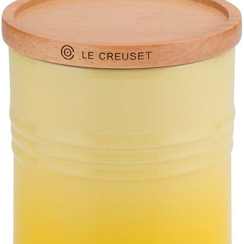 Le Creuset Soleil Stoneware Medium Storage Jar with Wooden Lid-Queenspree