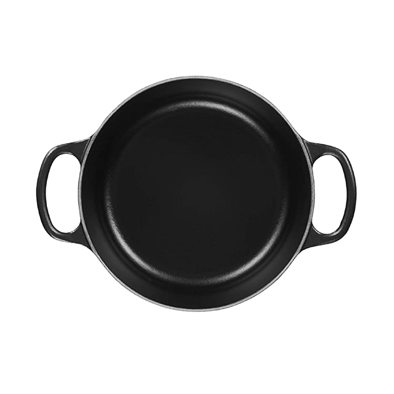 Le Creuset Signature Satin Black Cast Iron 26cm Round Casserole (Black Interior)