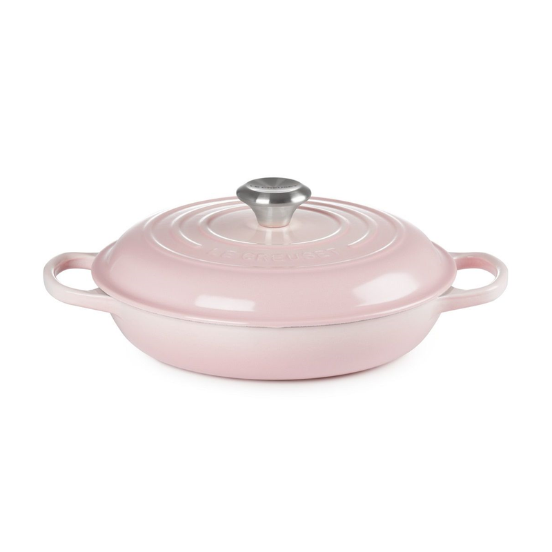 Le Creuset Signature Shell Pink Cast Iron 26cm Shallow Casserole