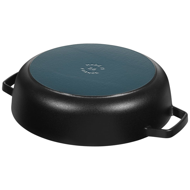 Staub Cast Iron 28cm Braiser Sauté Pan With Chistera Lid Black
